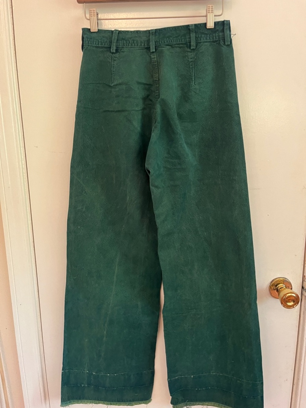 Jesse Kamm Forest Green Wide-Leg Cotton Pants - Picture 5 of 9